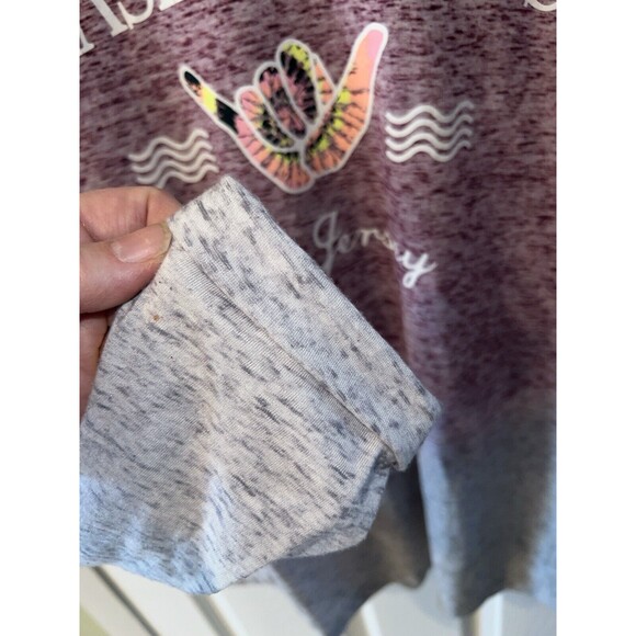 Seaside Heights NJ Shirt XL Long Sleeve Tee Hooded Ombré Red Grey Jersey Shore - Picture 5 of 8